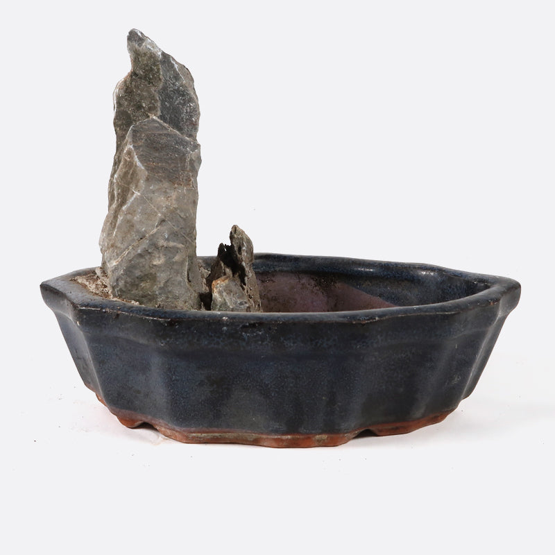 bonsai steinbepflanzung Bonsaischale gebraucht, 18 x 10 x 5 / 14 cm, blau