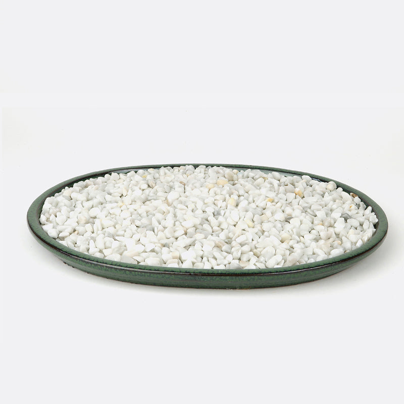 Kiesteller 25 cm, oval, grün